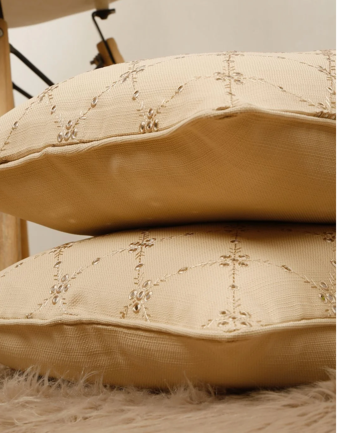 Aella Beige Cushion Cover
