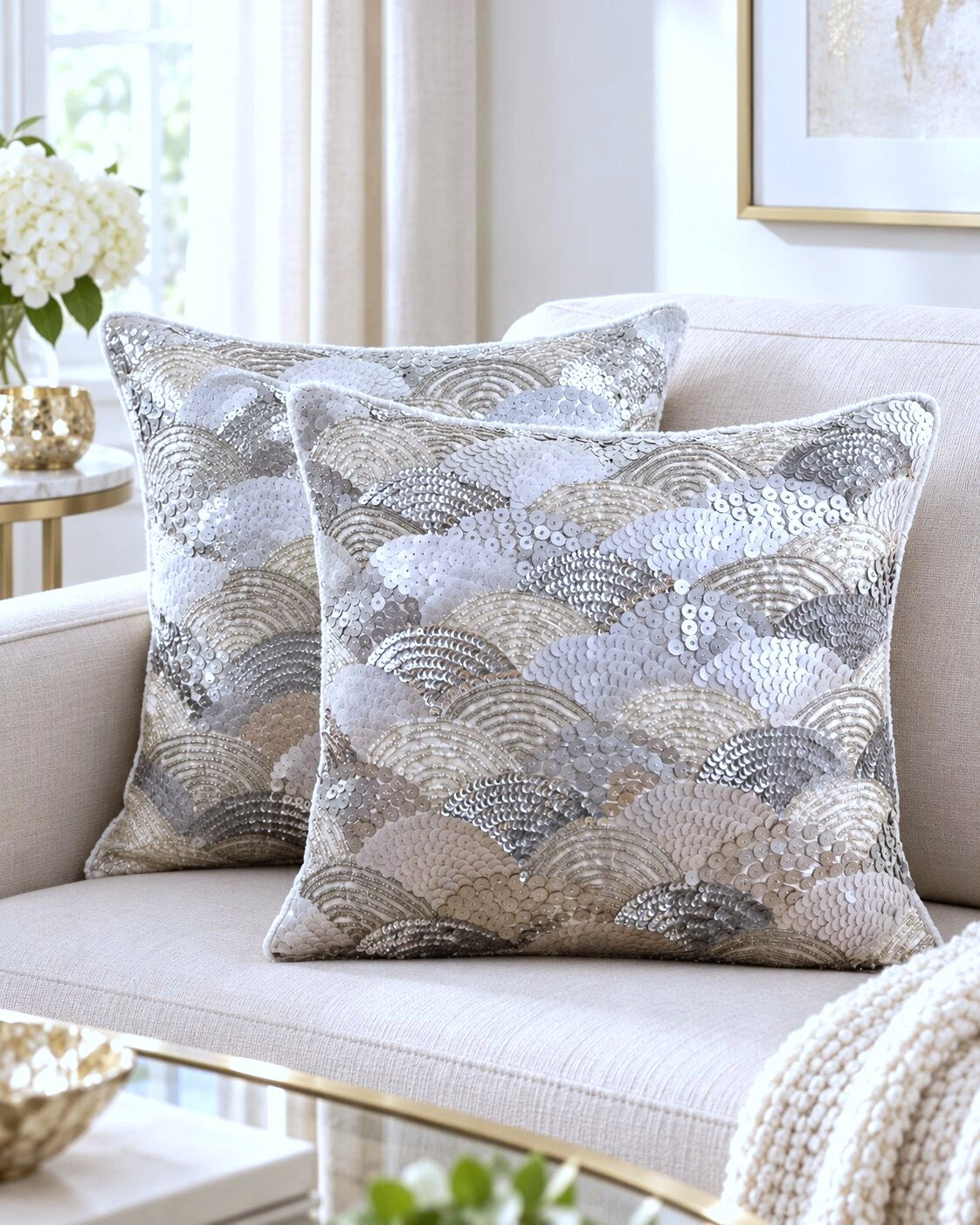 Luna Sequin Cushion Cover – Set of 2