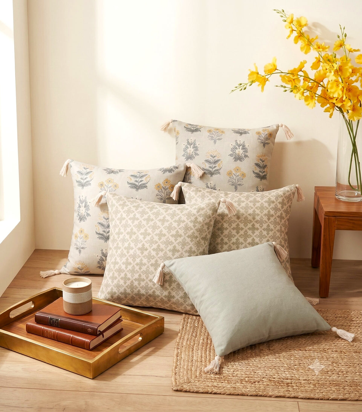 Meadow Sage Cushion Cover – Set of 5