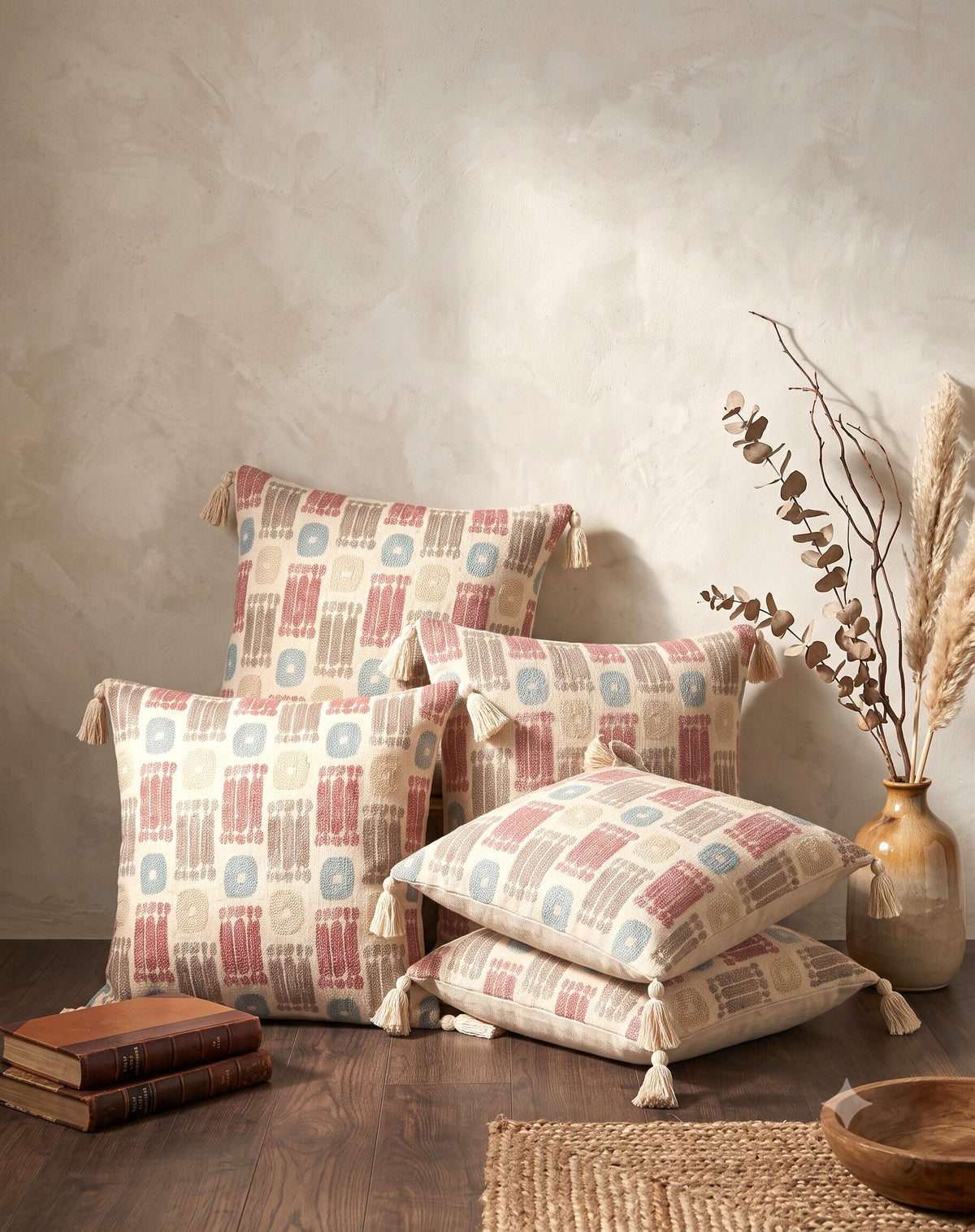 Pastel Mosaic Cushion Cover – Set of 5