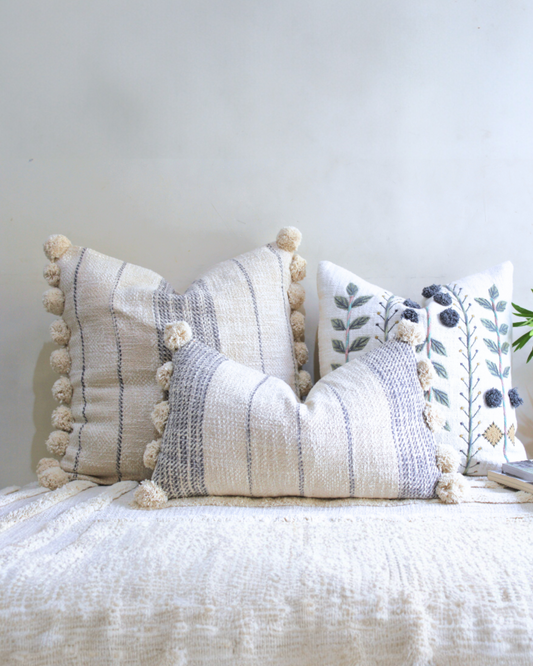 Set of 3 Handmade Floral Pillow Covers for Cozy Home Decor