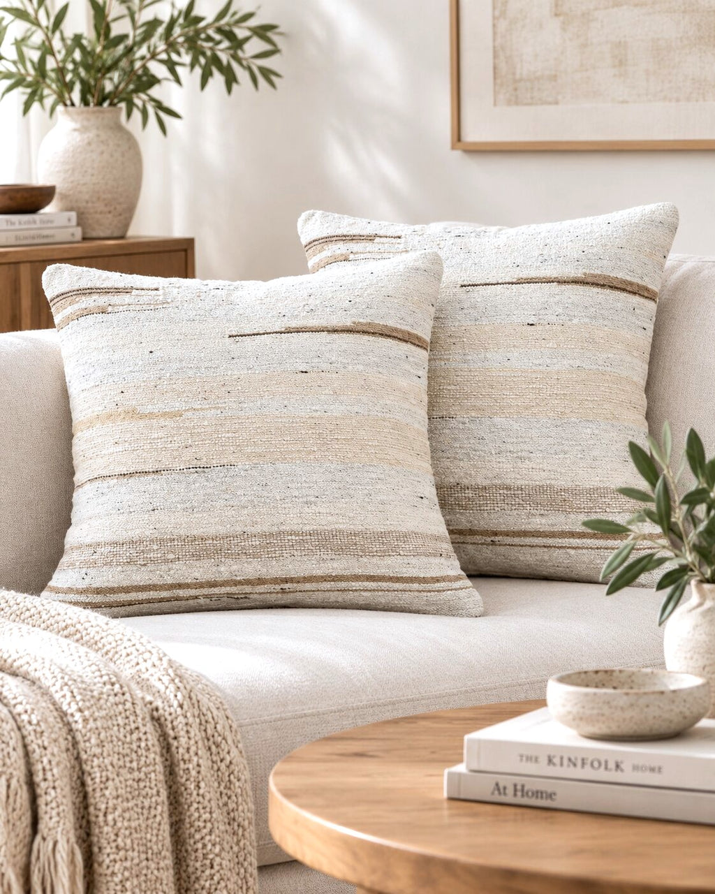Sandstone Stripe Cushion Cover – Set of 2