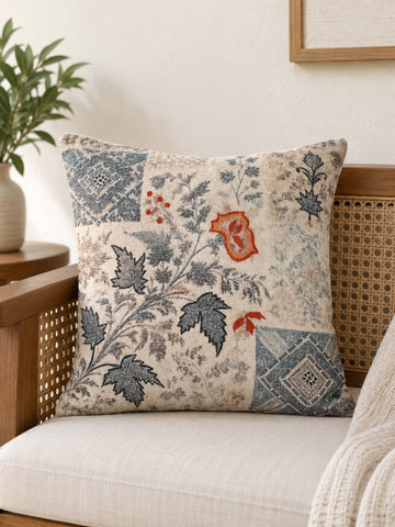 Rustic Garden Printed Linen Cushion Cover