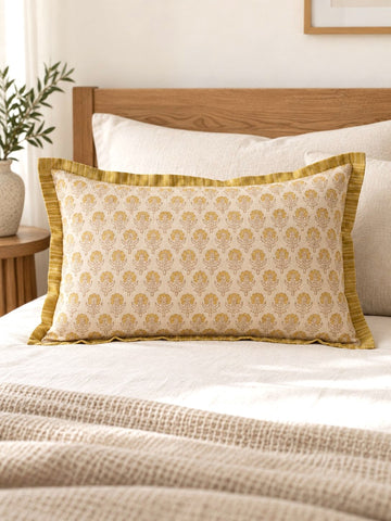 Heritage Bloom Linen Lumbar Pillow Cover