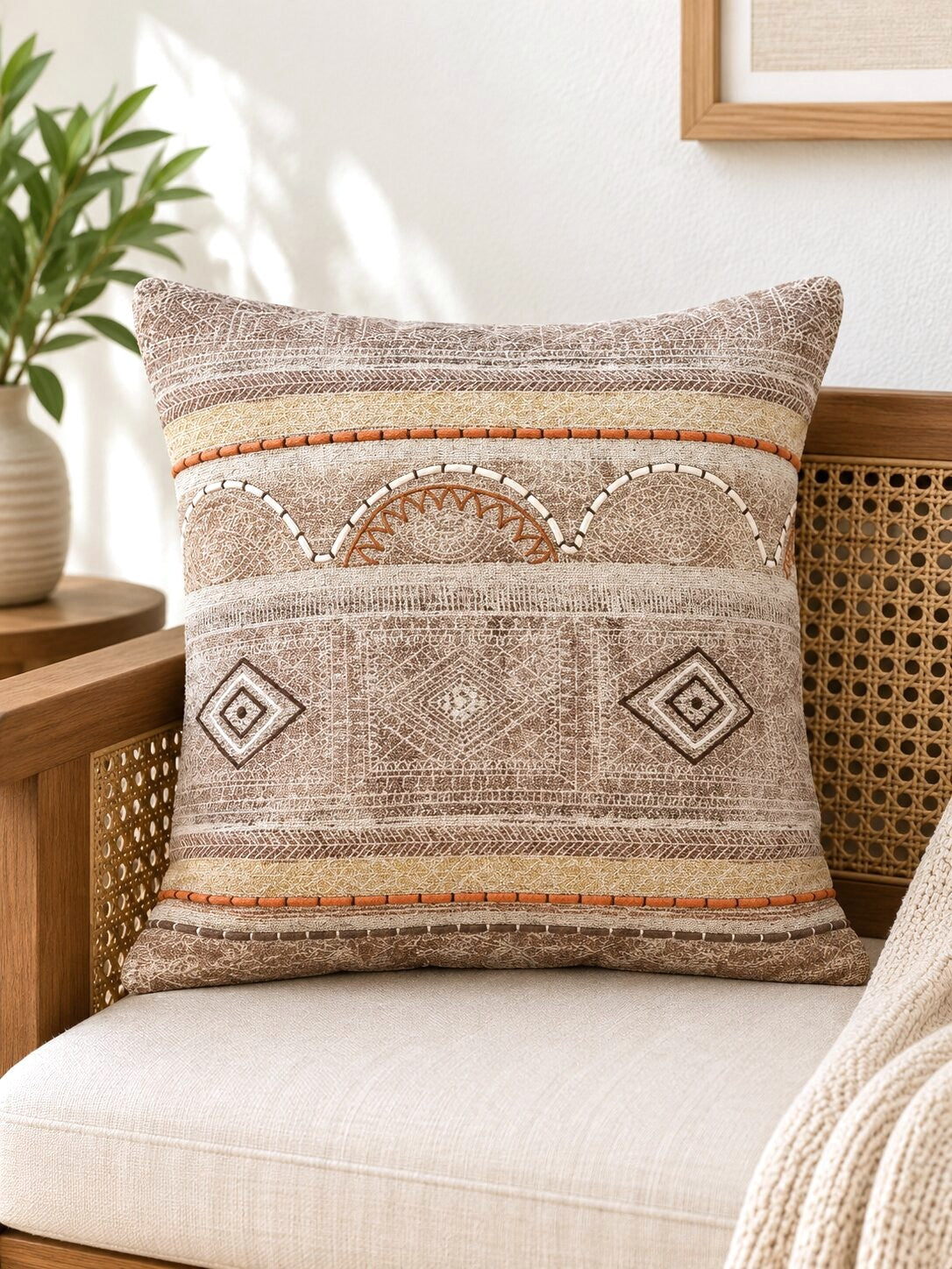 Sahara Stitch Linen Cushion Cover