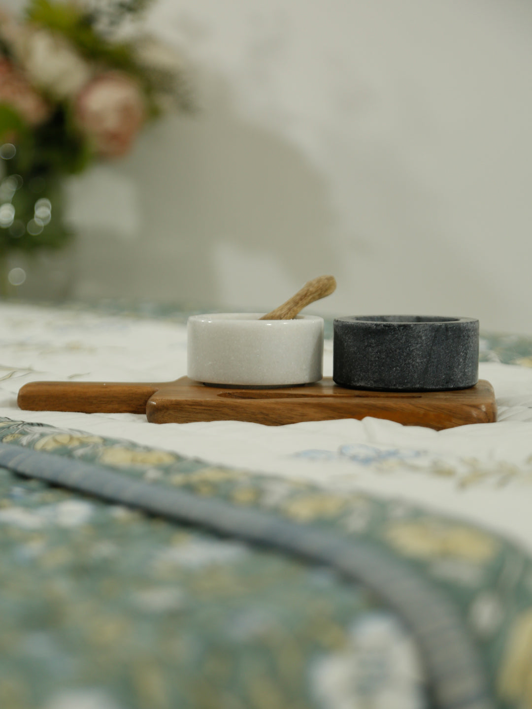 Floral Kantha Quilted Hand Block Printed Table Runner