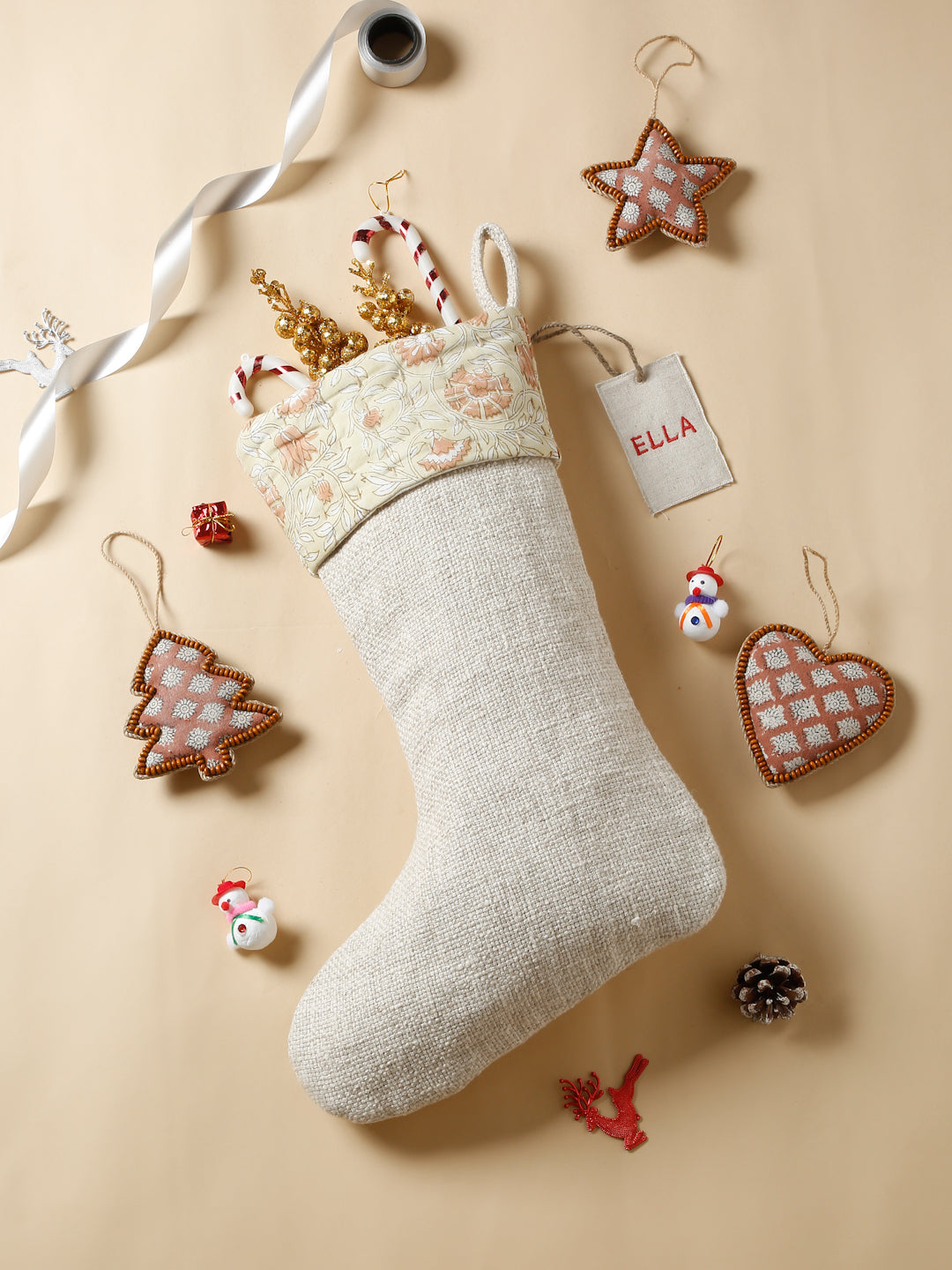 Handmade cotton printed stocking