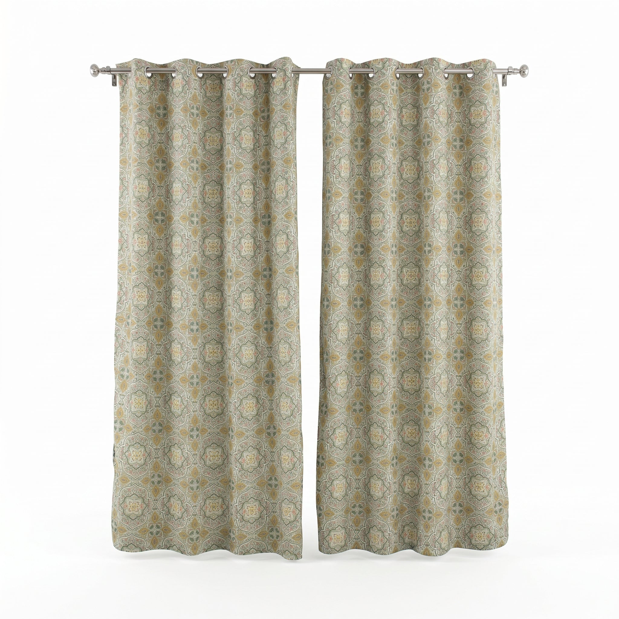 Aurelle Medallion Linen Blend Curtain