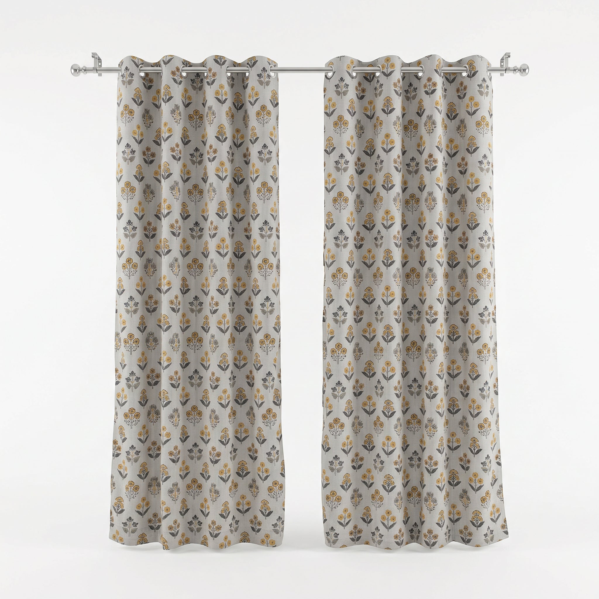 Solvane Floral Linen Blend Curtain