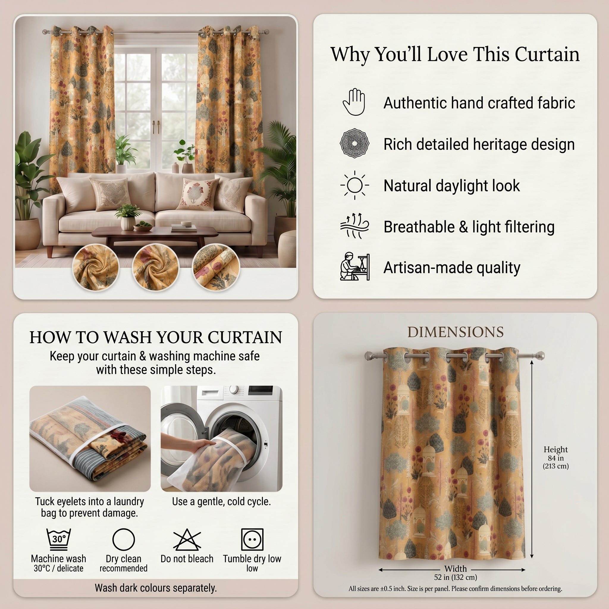 Amber Scenic Draped Curtain