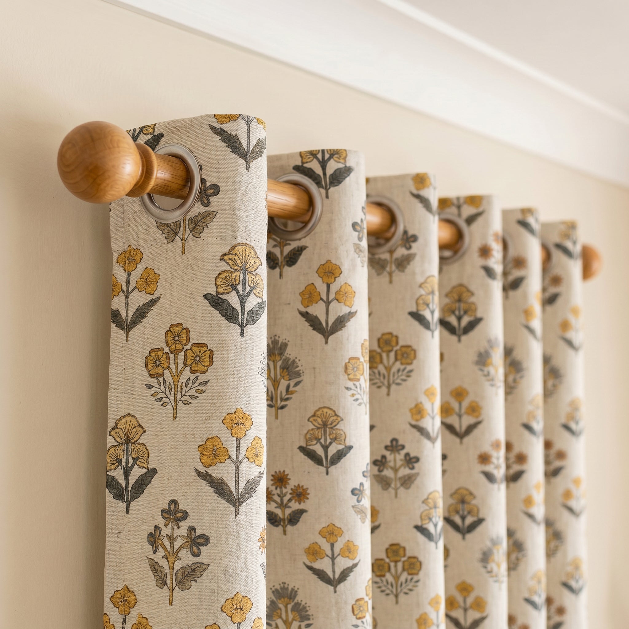 Solvane Floral Linen Blend Curtain