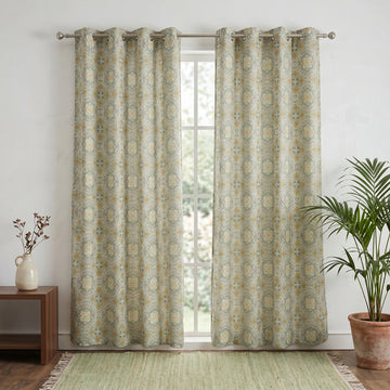 Aurelle Medallion Linen Blend Curtain
