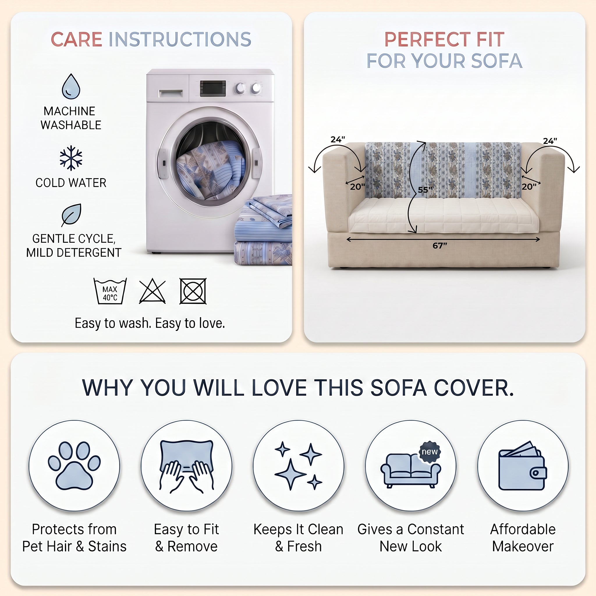 Veloura Velvet Sofa Cover Set