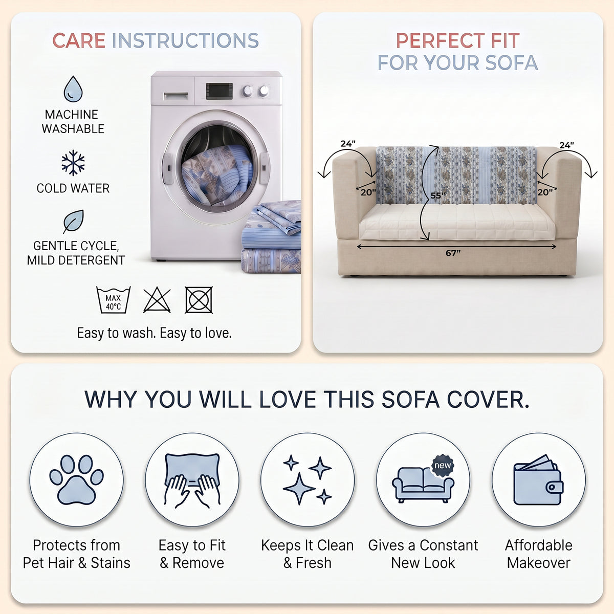 Veloura Velvet Sofa Cover Set