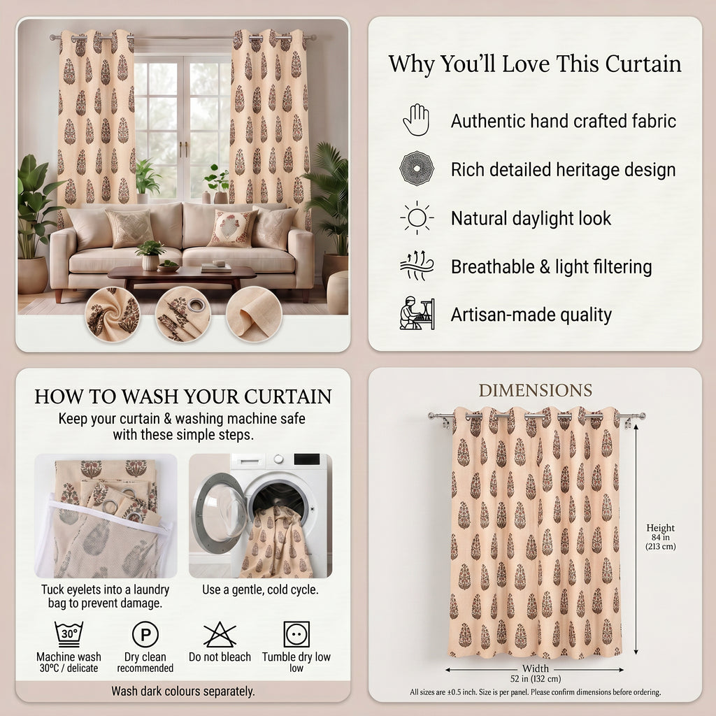 Ivora Blockprint Curtain
