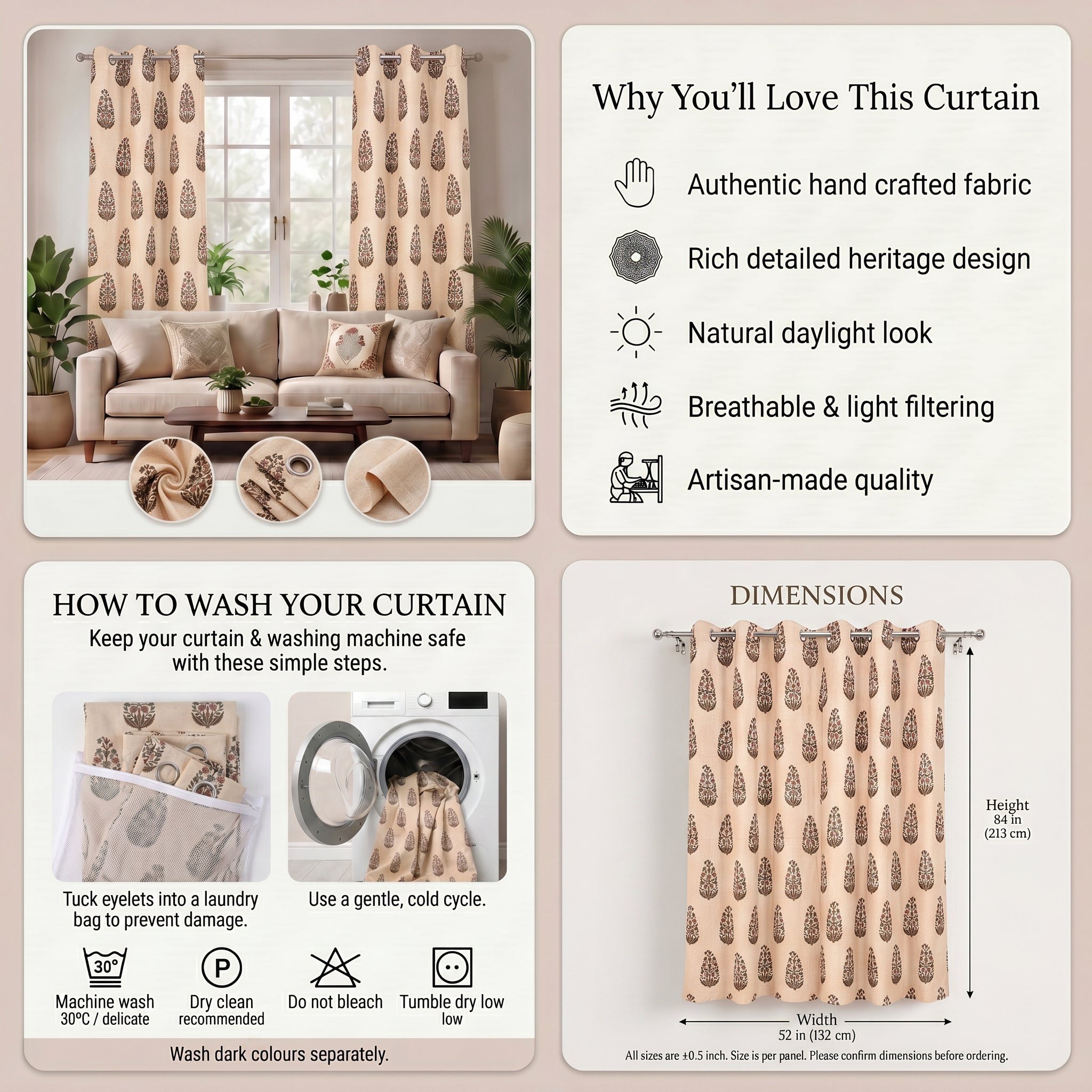 Ivora Blockprint Curtain