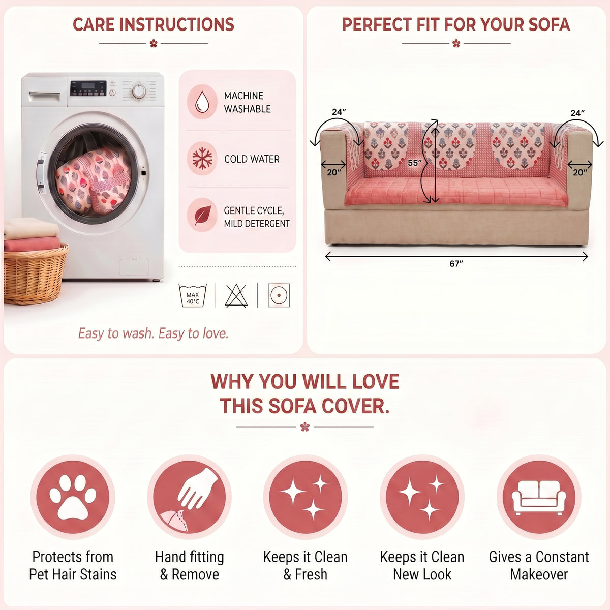 Roselle Sofa Cover Set
