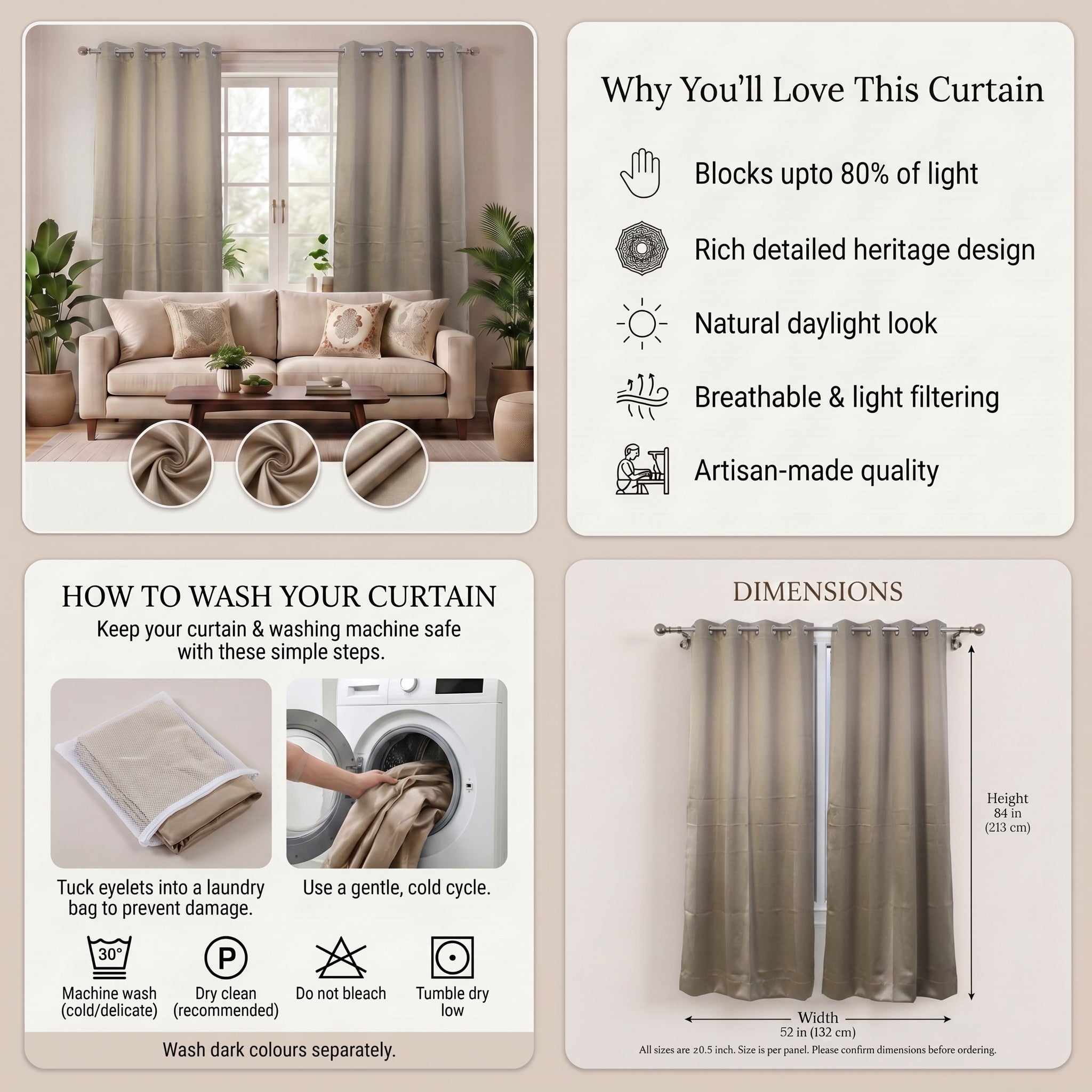 Terraease Matte Blackout Curtain