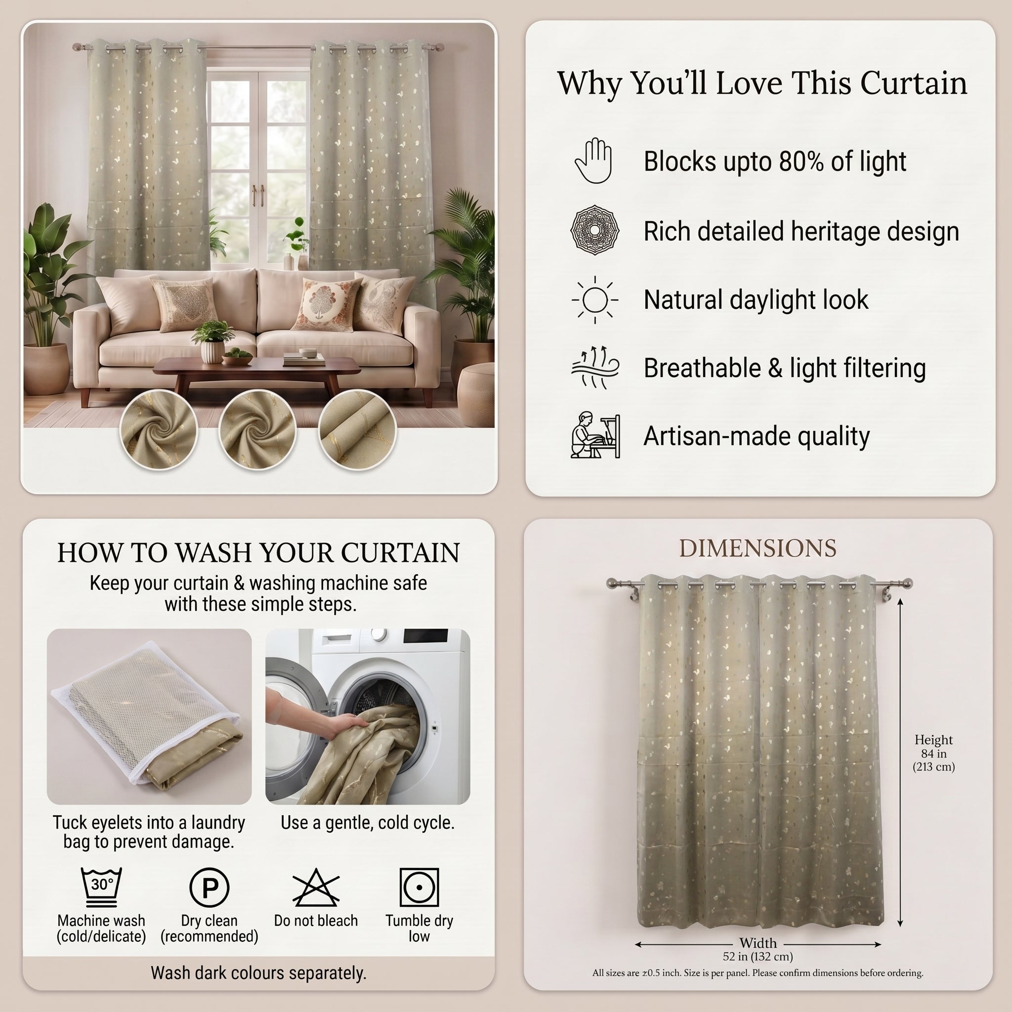 Pebblure Gleam Blackout Curtain