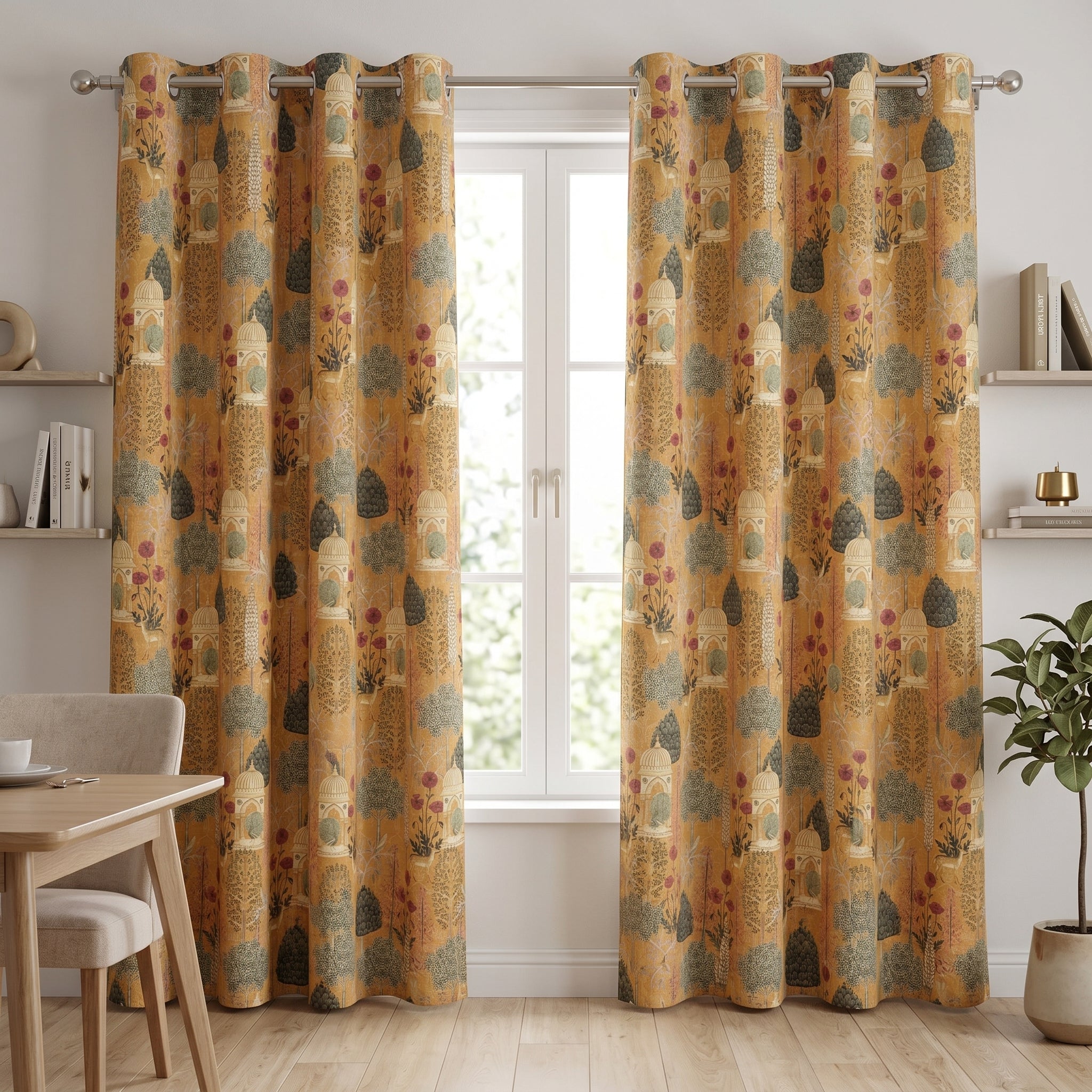 Amber Scenic Draped Curtain
