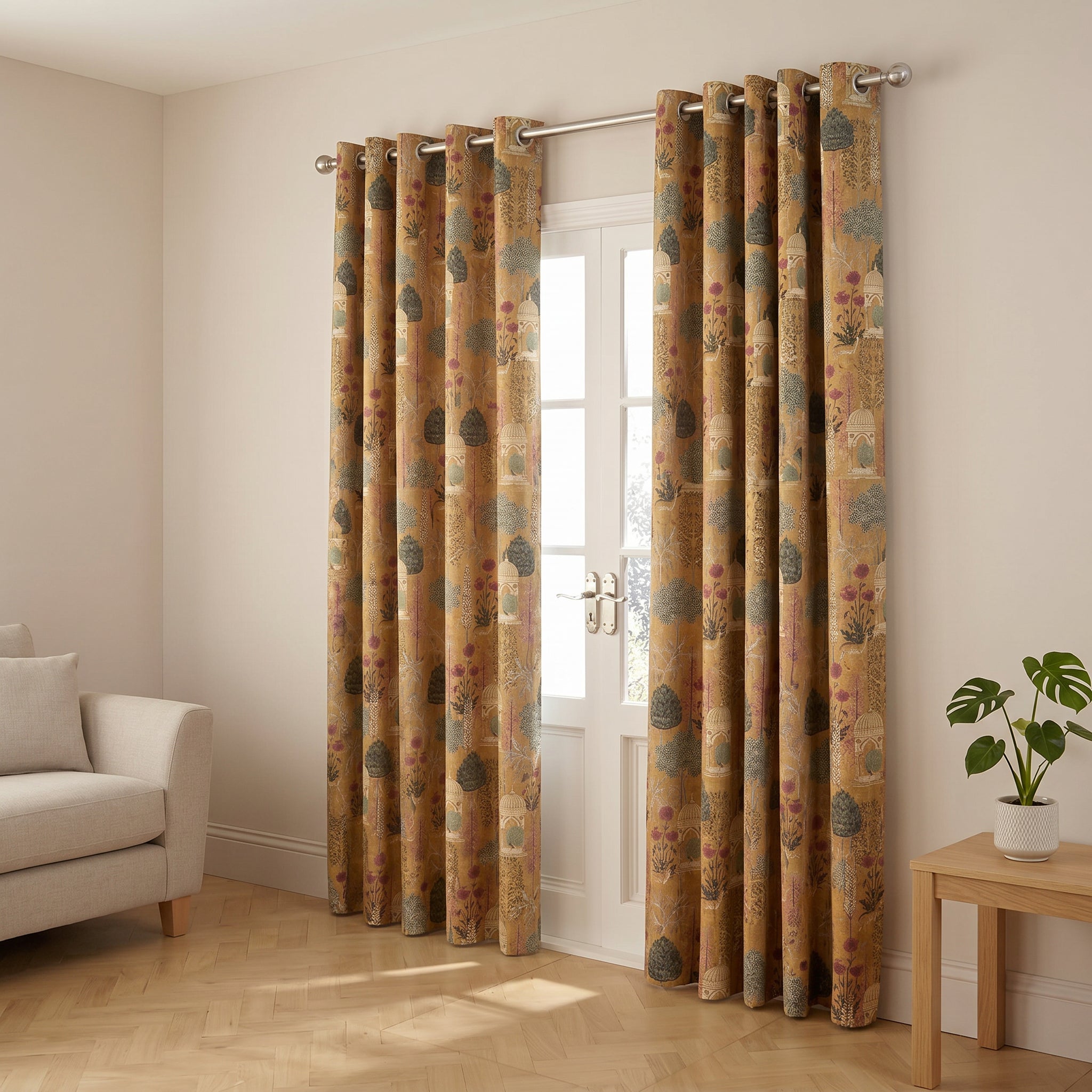 Amber Scenic Draped Curtain