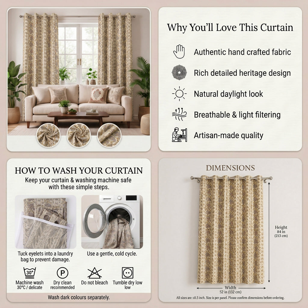 Meadowvine Linen Blend Curtain