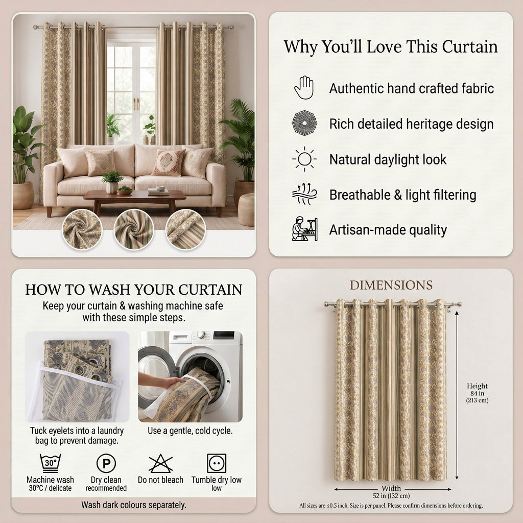 Floriva Linen Blend Curtain