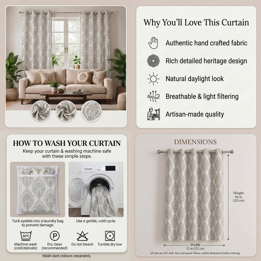 Sylvara Vine Linen Blend Curtain
