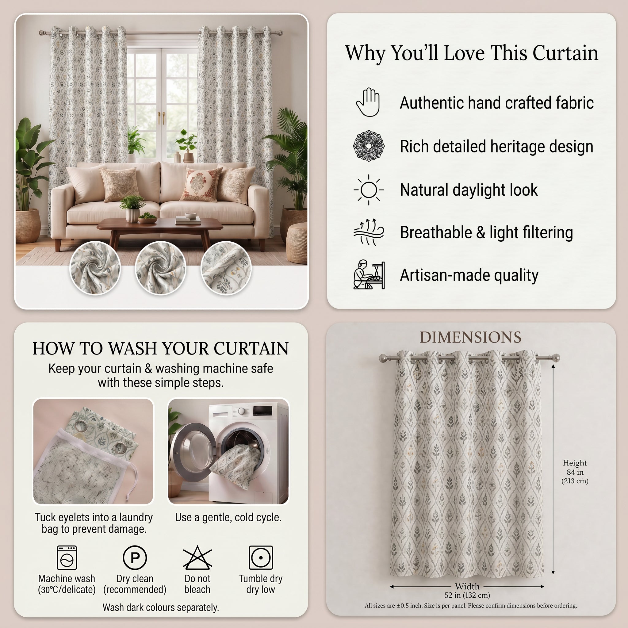 Verdelle Linen Blend Curtain