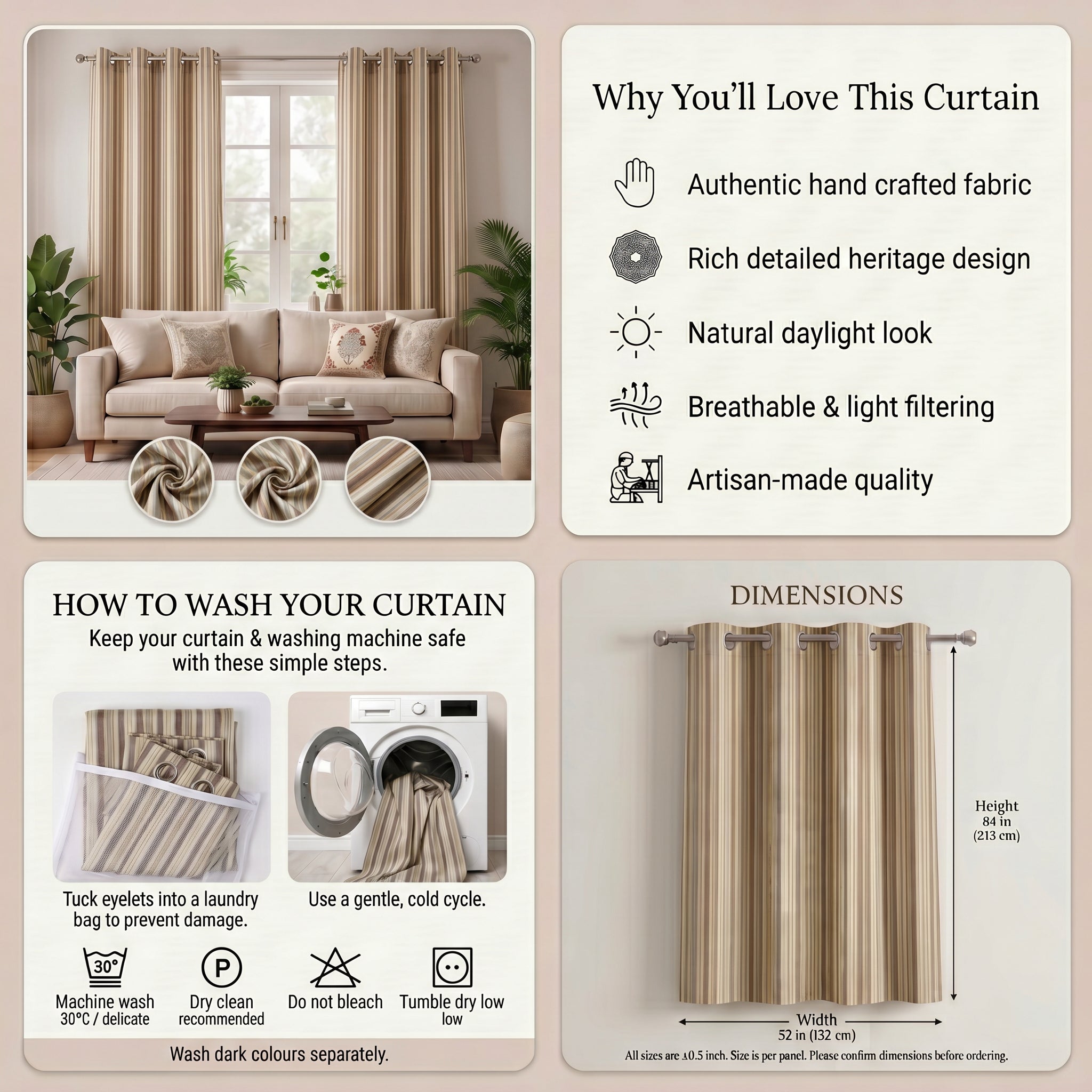 Striata Linen Blend Curtain