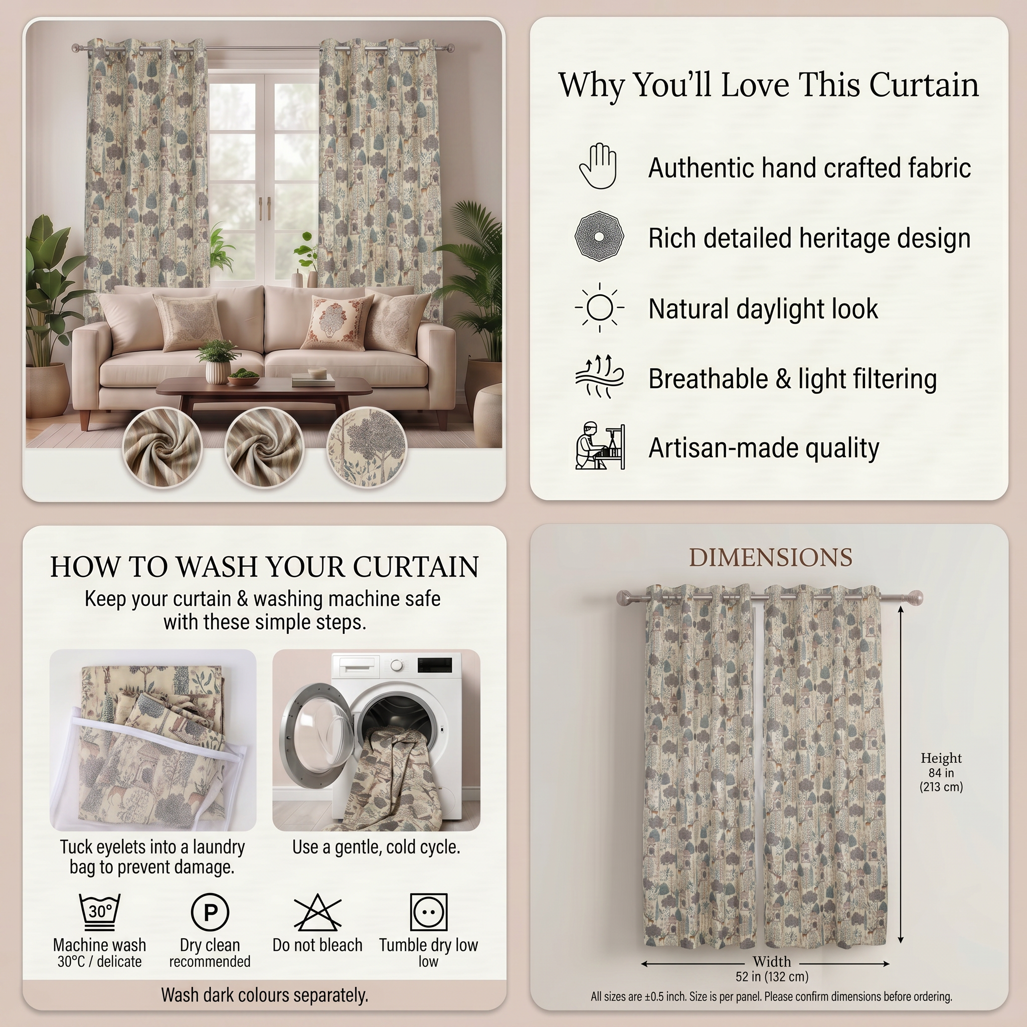 Asterra Scenic Linen Blend Curtain