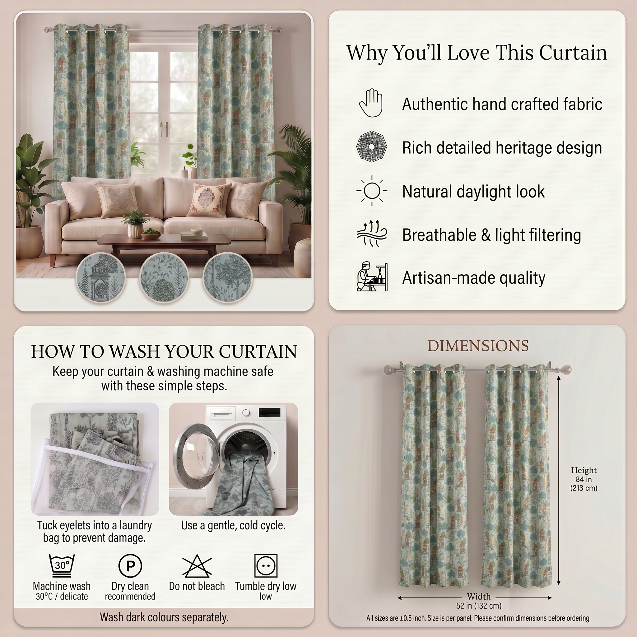 Jardinelle Scenic Linen Blend Curtain