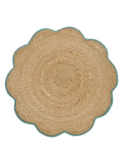 Set of 6 Handmade Jute Coasters with Edges | Braided Round Table Coaster Set | Natural Table Accessories for Dining Table & Gifting