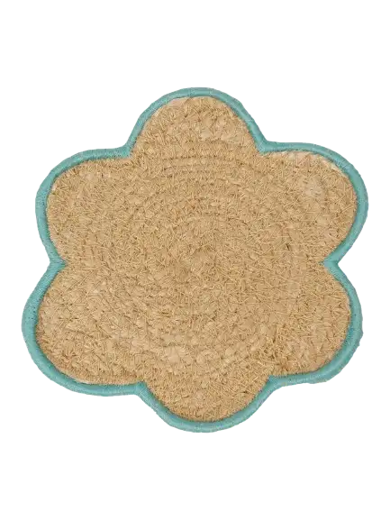 Set of 6 Handmade Jute Coasters with Edges | Braided Round Table Coaster Set | Natural Table Accessories for Dining Table & Gifting
