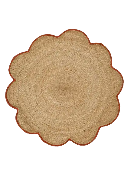 Set of 6 Handmade Jute Coasters with Edges | Braided Round Table Coaster Set | Natural Table Accessories for Dining Table & Gifting