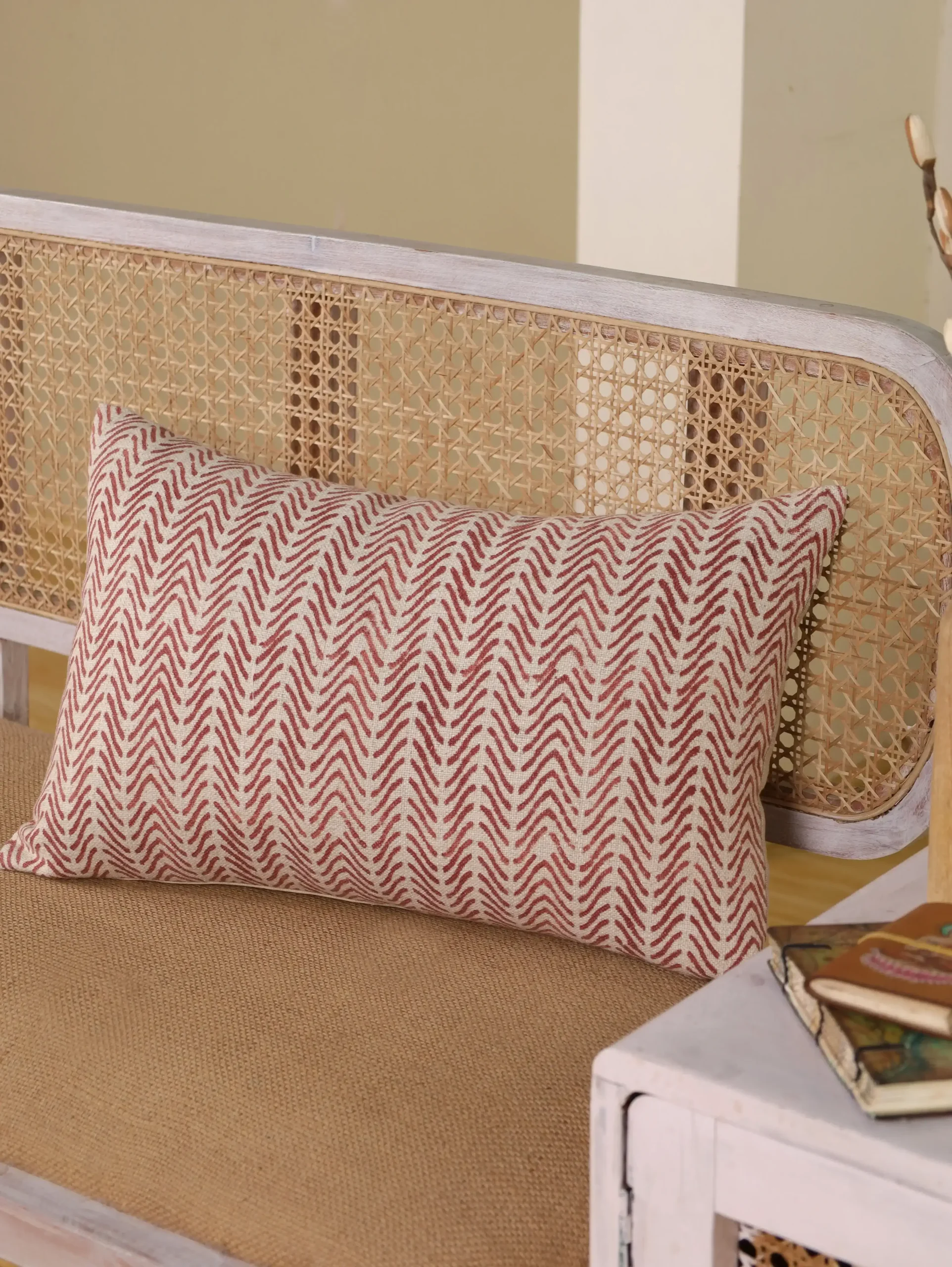 Mud Cloth Inspired Linen Cushion Cover | Block Printed Linen Pillow Cover 12×20 | Handmade Mudcloth Pillows