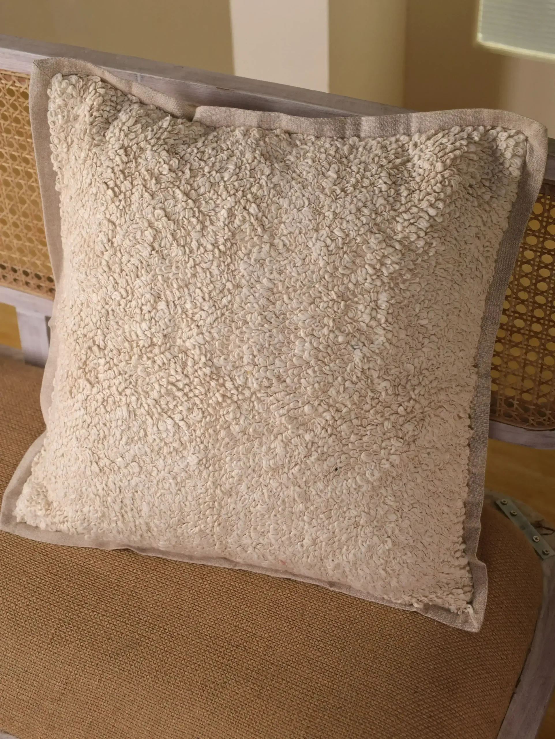 Handloom Weaved Linen Natural Cushion Cover | 20×20 Earth-Tone Classic for Slow Living