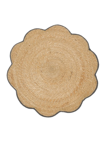 Set of 6 Handmade Jute Floral Placemats | Round Braided Dining Table Mats | Natural Eco-Friendly Table Accessories