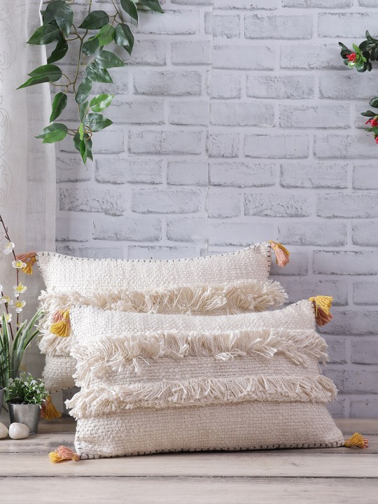 Cream Set of 2 Rectangle Cushion Covers